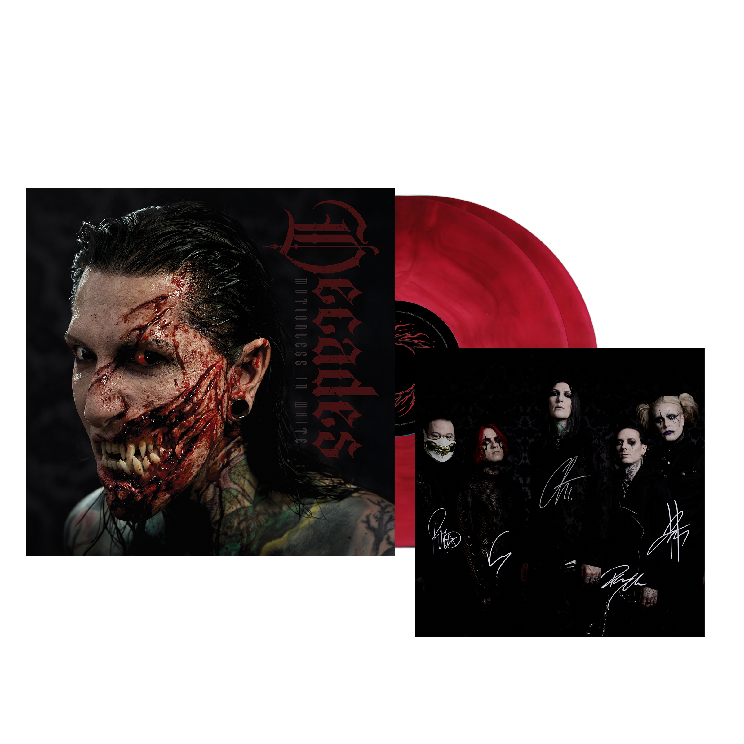 Motionless In White - CD4枚＋サイン入りポスター Motionless In White (Decades) 2xPicture Vinyl w/Signed Poster